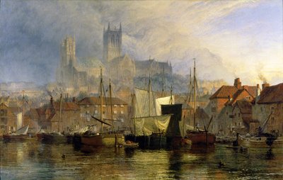 Lincoln Cathedral vom Brayford Pool von Henry Dawson